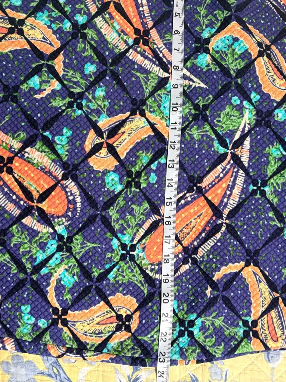 LulaRoe Skirt,Navy Floral-Print Quilted Skirt
